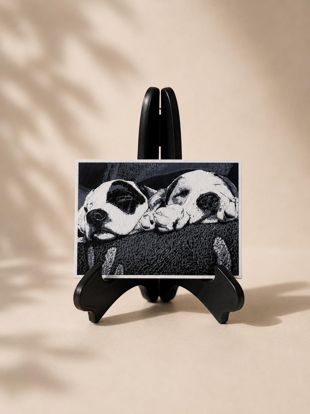 Personalized 3D Printed Pet Pawtrait~  B&W