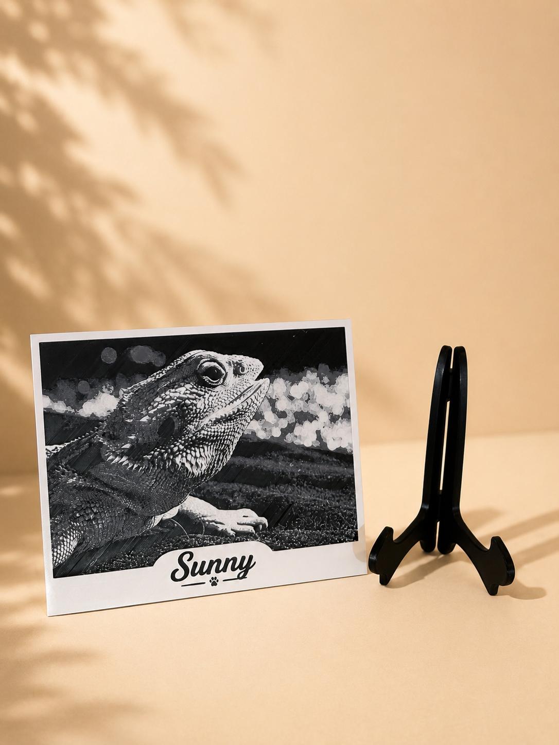 Personalized 3D Printed Pet Pawtrait~  B&W