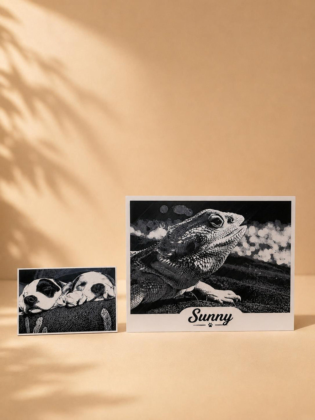Personalized 3D Printed Pet Pawtrait~  B&W