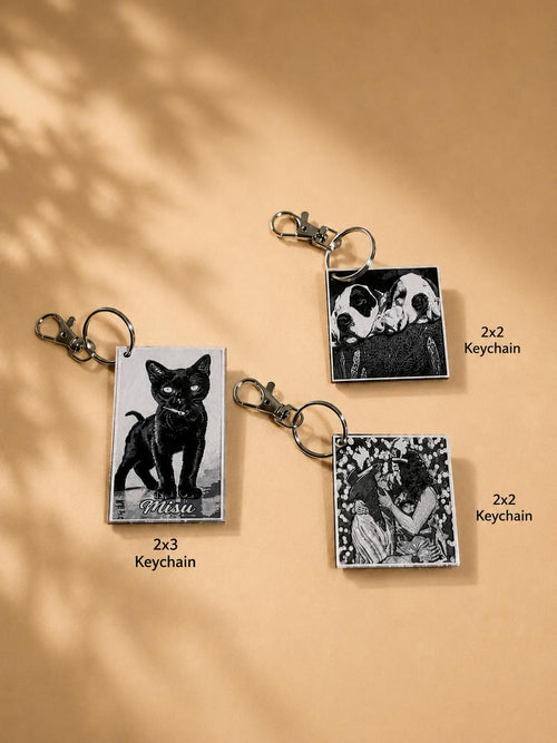 Personalized 3D Keychain~B&W