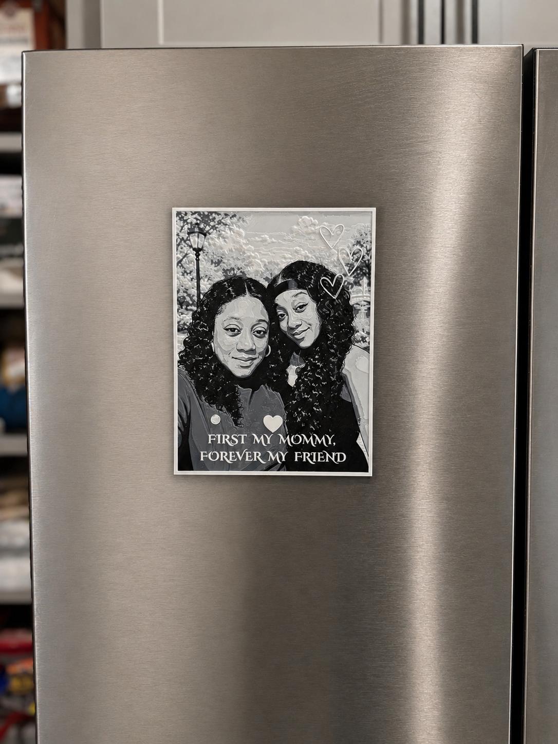 Personalized 3D Printed Family Portrait~B&W