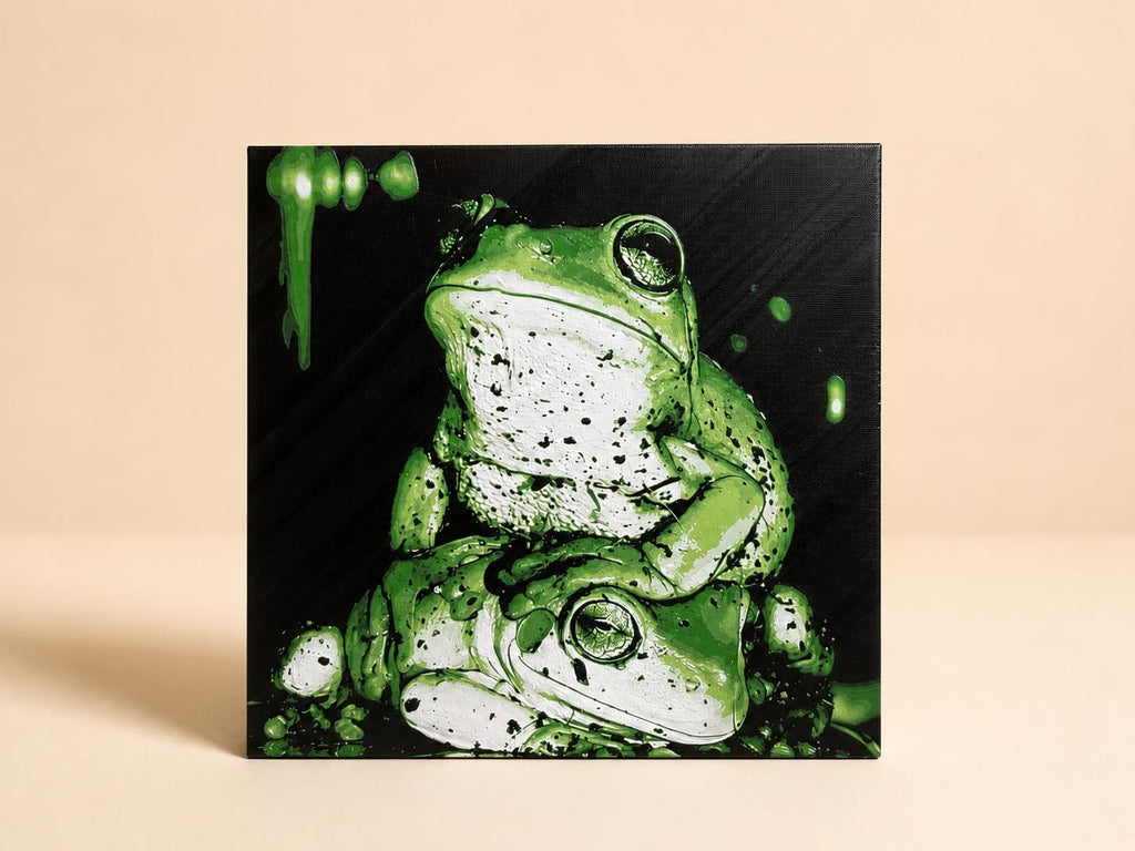 "Wasabi & Unagi"- Original fine art |10x10in| Whites Tree Frogs Photo Portrait "K3D" Series