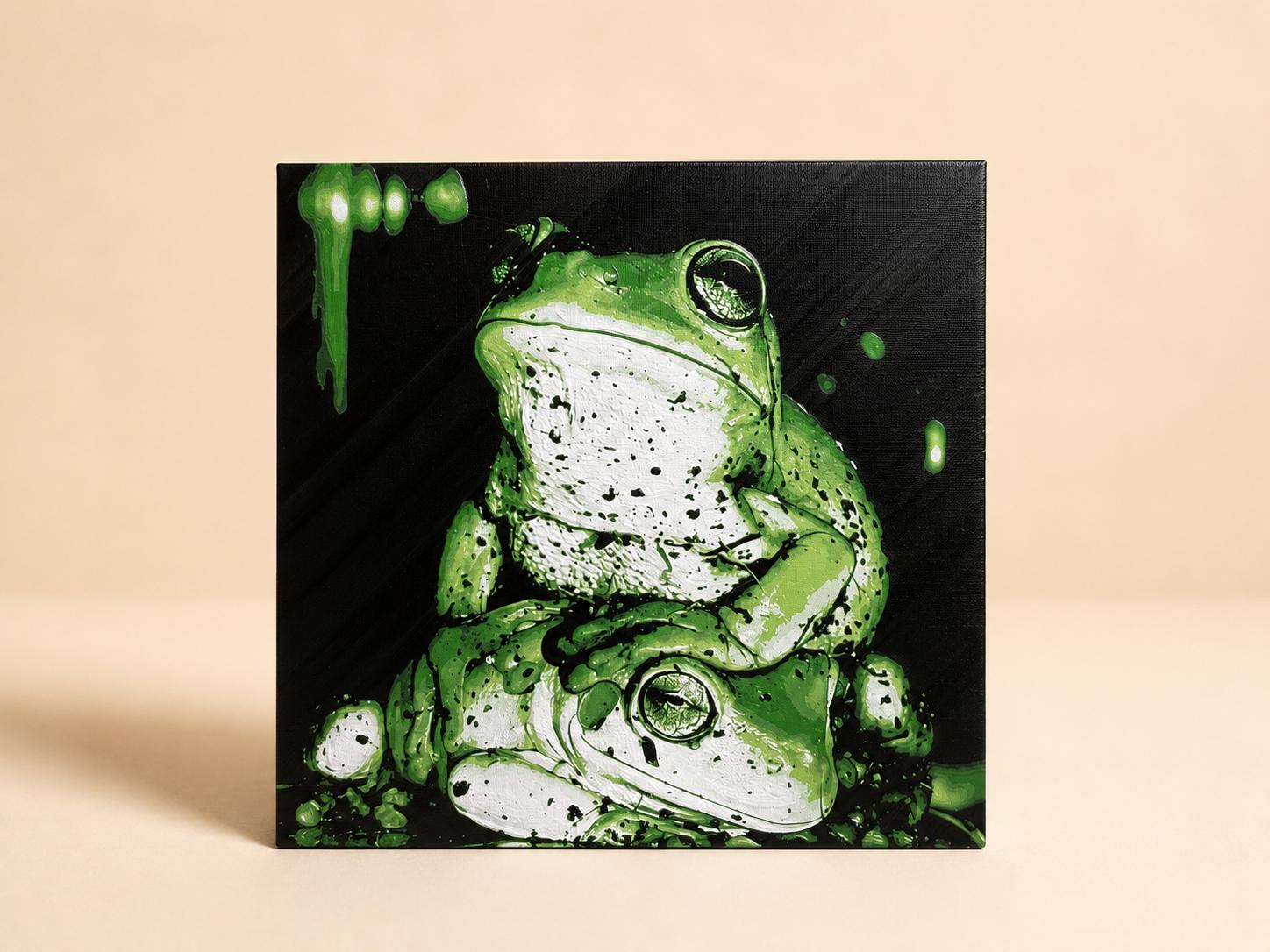 "Wasabi & Unagi"- Original fine art |10x10in| Whites Tree Frogs Photo Portrait "K3D" Series