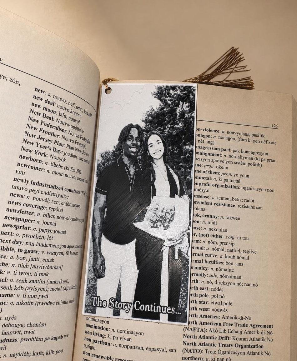 Personalized 3D Printed Bookmark~ B&W