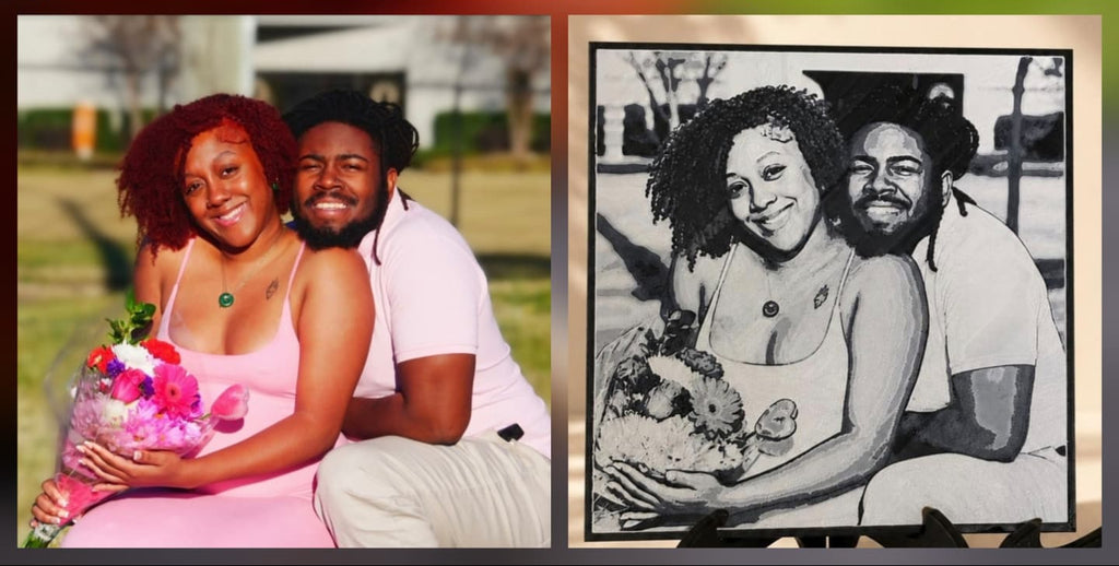 Personalized 3D Printed Family Portrait~B&W