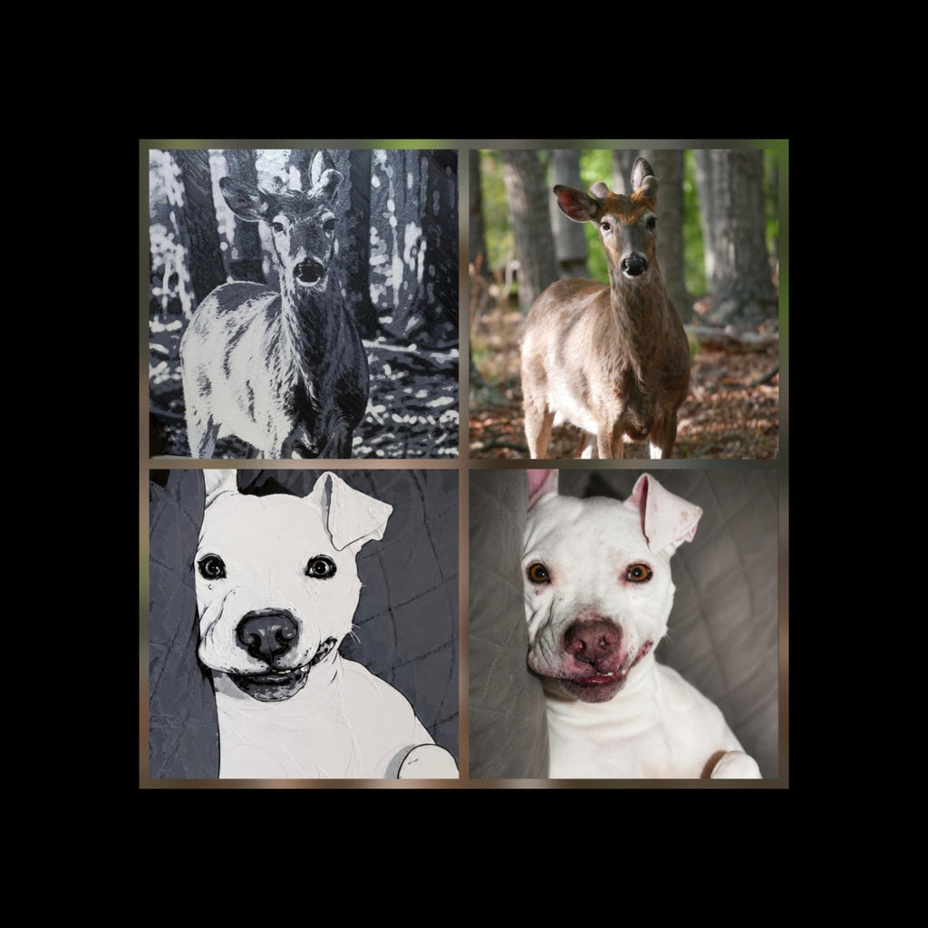 Personalized 3D Printed Pet Pawtrait~  B&W