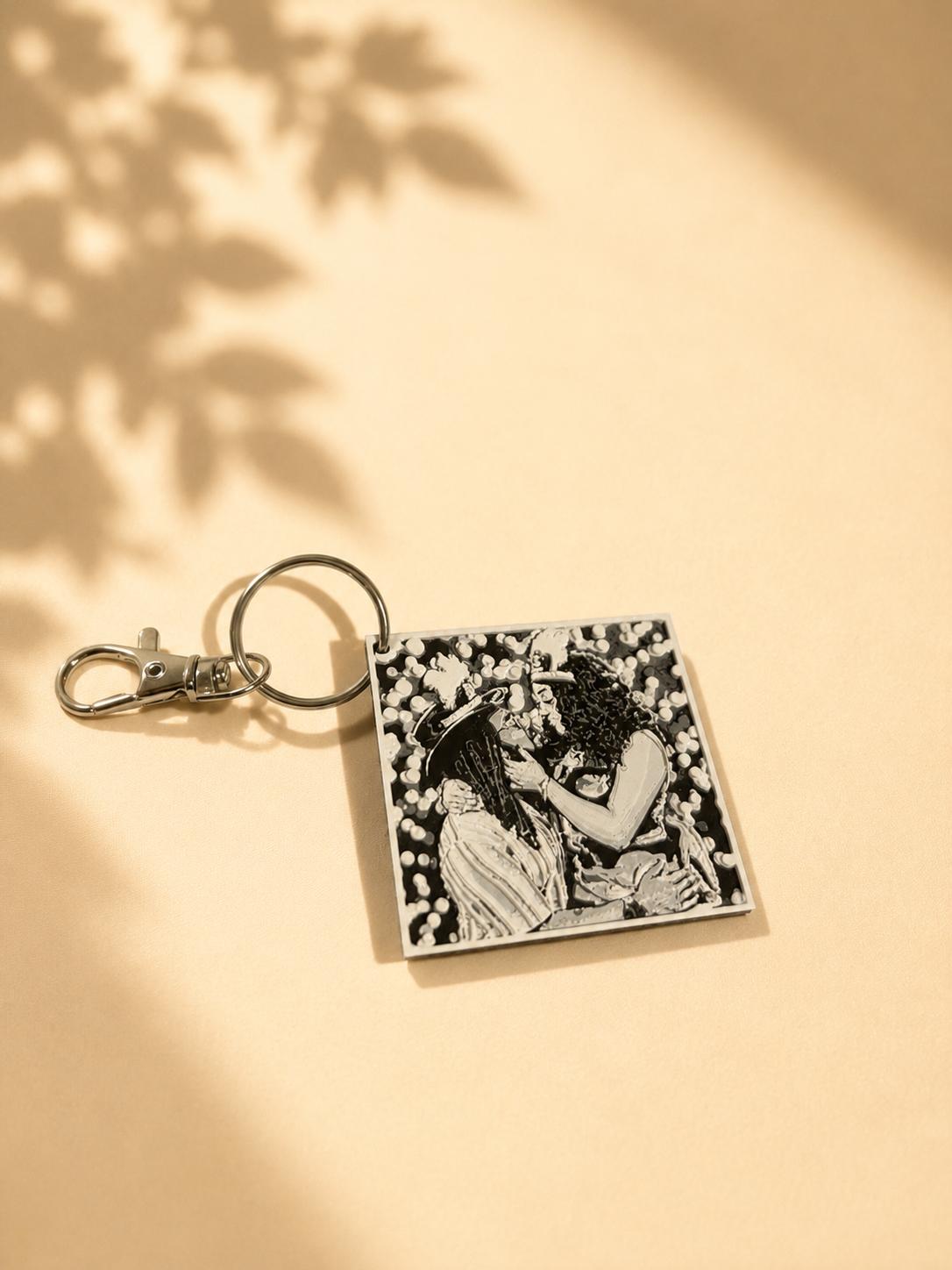 Personalized 3D Keychain~B&W