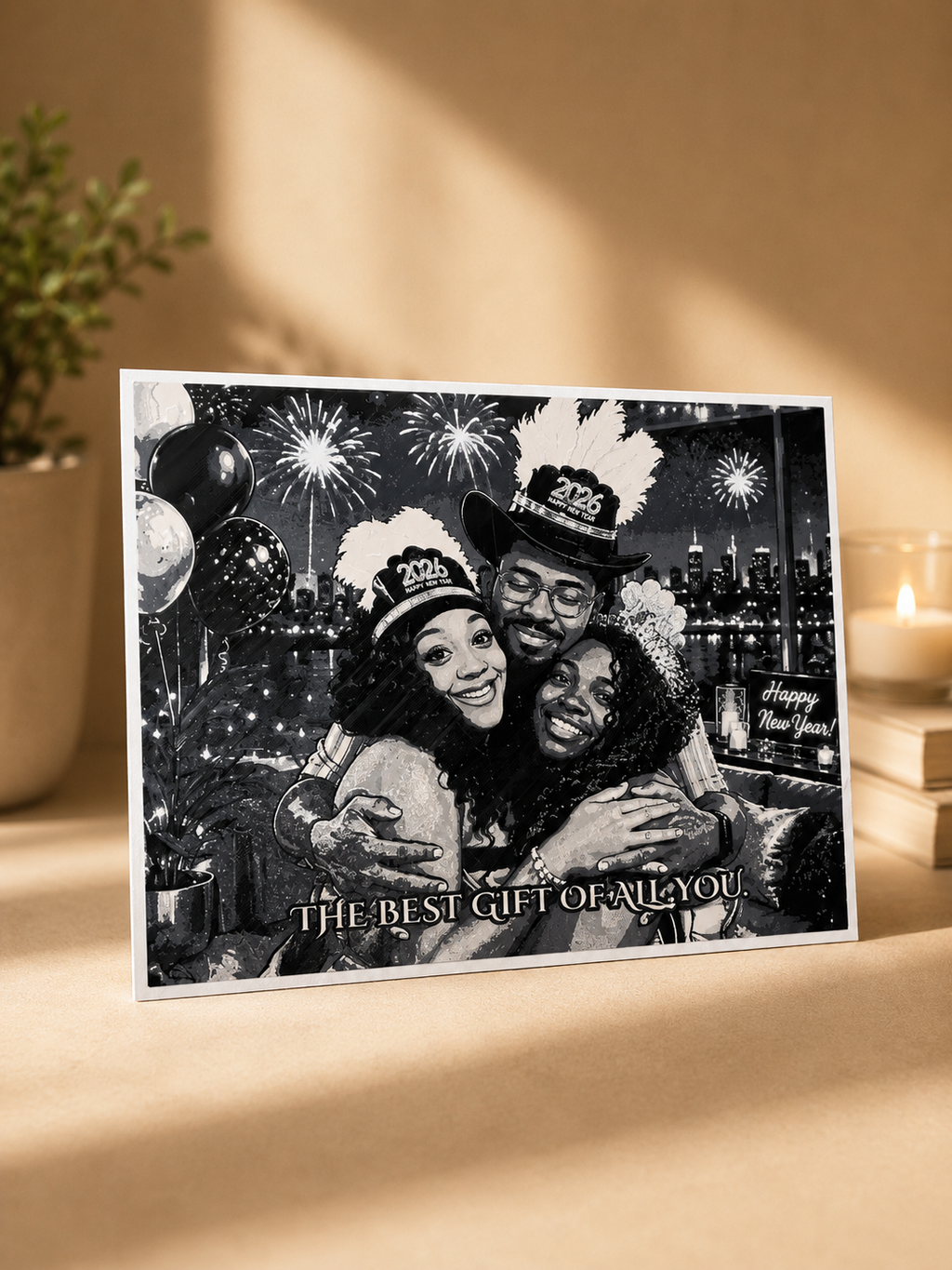 Personalized 3D Printed Family Portrait~B&W